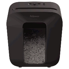 Шредер Fellowes PowerShred LX25 черный (секр.P-4)/перекрестный/6лист./11.5лтр./скрепки/скобы/пл.карты