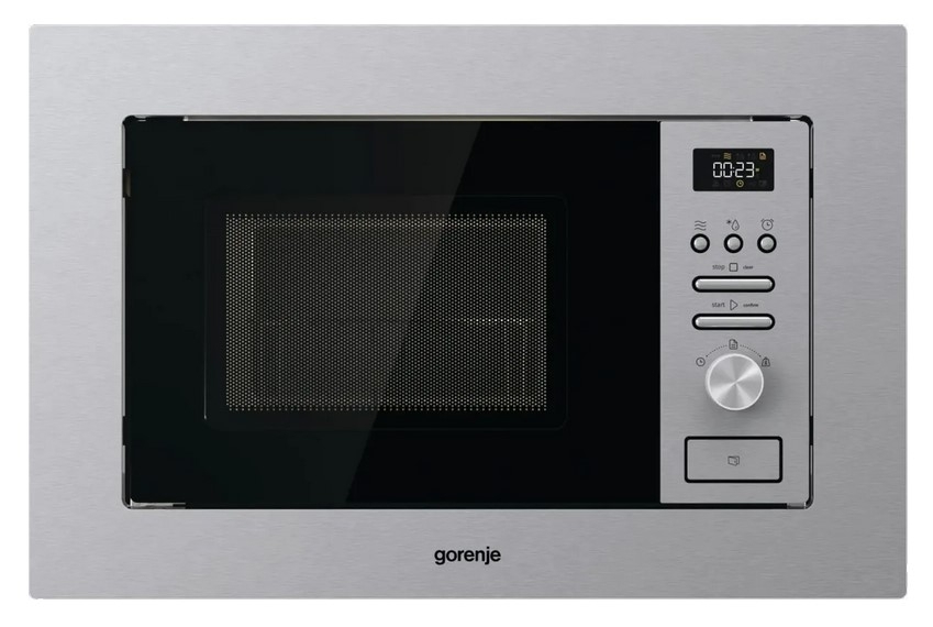 Микроволновая печь встраиваемая Gorenje BMI201AG1X нержавеющая сталь, 20 л, 800 Вт, переключатели - поворотный механизм/кнопки
