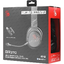 Гарнитура Bloody GR370 черный, беспроводная + проводная, Bluetooth, до 45 ч, подсветка