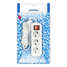 Удлинитель Smartbuy (SBE-16-3-02-ZS) 3 гнз х 2,0 м (16А/3.5 кВт, ПВС 3х1.0)