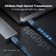 Кабель Thunderbolt4/USB4 Type-C, 5K@60Hz, 40Gbps, PD 100W, 5A, VCOM, 1.2м CU540M-1.2M