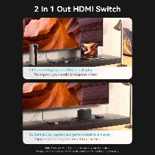 Переключатель - разветвитель Vention HDMI v2.1 двунаправленный 2x1/1x2