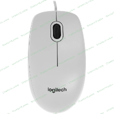 Мышь проводная Logitech B100 белый, 1000 dpi, USB, кнопки - 3