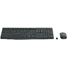 Комплект клавиатура+мышь Logitech MK235 беспроводной, USB, 1000 DPI, серый ( неоригинальная гравировка)