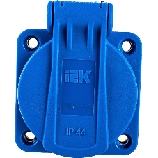 Розетка панельная IEK MAGNUM PSN71-016-3-2-44-K07 2P+PE 16А IP44 РП11-3 с защ. крышкой с заземл. син.