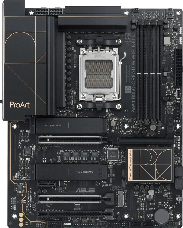 Материнская плата Asus PROART B850-CREATOR WIFI NEO, AM5, AMD B850, 4xDDR5, 4xSATA, 3xM.2, 2xPCIe x16, 1xPCIe x1, DisplayPort, HDMI, 2x5Gb LAN, USB Type-C, 5x3.5 мм, 7.1, ATX