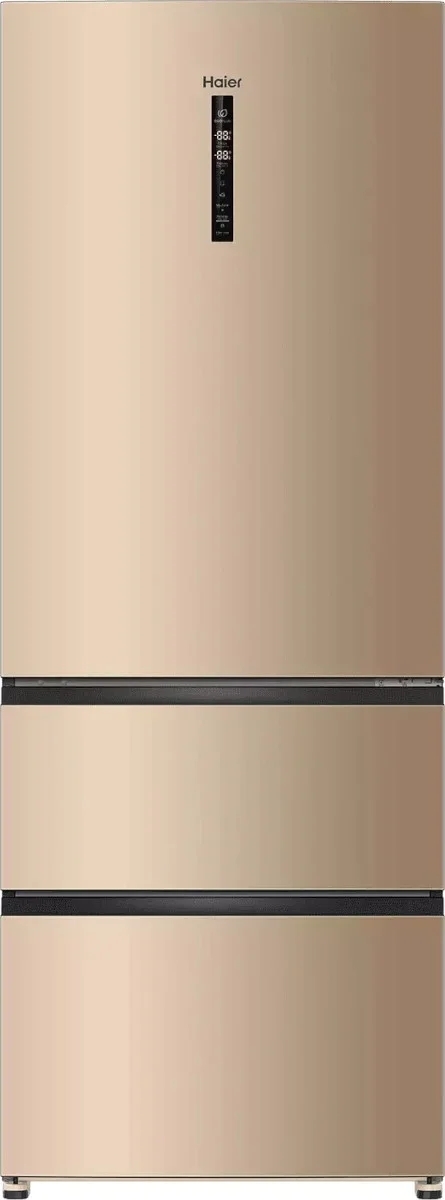 Холодильник Haier A4F742CGGU1 золотистый трехкамерный 277/129л морозилка снизу, No Frost