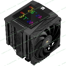 Кулер для процессора Thermalright Royal Knight 120 Digital Black (4-pin PWM, LED temp., 162mm, Ni/Cu, 6x6mm, 2x120mm, 80.45CFM/56.36CFM, 29.4dBA/28.4dBA, 2150RPM/1900RPM, S: 1200, 1700, 1851, 115X, 2011, 2066, AM4, AM5, black)
