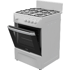 Плита газовая Darina C 1001 W белый/черный, конфорок 4 шт, духовка 50 л, 60 см x 85 см x 60 см