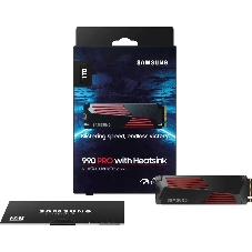 Накопитель SSD Samsung 990 PRO, 1000Gb, PCIe 4.0 x4, M.2 2280, NVMe, R/W 7450/6900, с радиатором