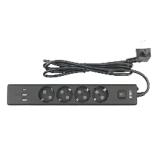 Бытовой удлинитель PowerCube, 4 р с/з вык.,3USB, 3500 Вт, 16А, 1.9 м, 3x1,0 черный PC-7B-2M