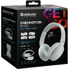 Беспроводные/проводные наушники Defender FreeMotion B480 белый, накладные, Bluetooth + проводной, складная конструкция, до 8 ч