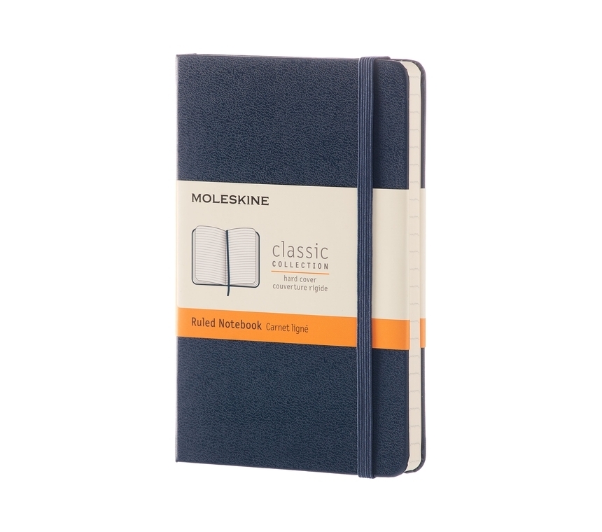Блокнот Moleskine CLASSIC MM710B20 Pocket 90x140 мм, 192 страниц, линейка, твердая обложка, синий сапфир