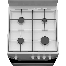 Плита газовая Darina C 1001 W белый/черный, конфорок 4 шт, духовка 50 л, 60 см x 85 см x 60 см