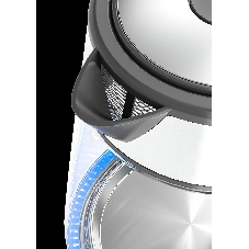 Электрочайник Candy CK-302 серебристый, 1.8 л, 2200 Вт, скрытый нагревательный элемент