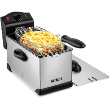 Фритюрница Kitfort KT-4051 серебристый/чёрный, 2000 Вт, 3 л, 1 кг, съёмная чаша