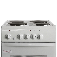 Плита электрическая De Luxe 5004.12э белый, конфорок 4 шт, духовка 43 л, 50 см x 85 см x 50 см