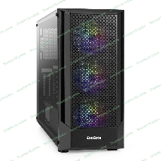 Компьютерный корпус Miditower ExeGate EVO-8227-NPX700 (ATX, БП 700NPX с вент. 12см, 2*USB+1*USB 3.0+HD Audio, черный, 3 вент. RGb, закаленное стекло)