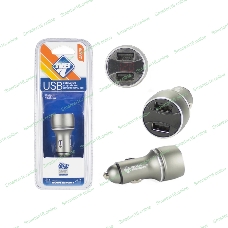 Сетевое зарядное устройство NOVA BRIGHT для моб.устройств, 2 USB-порта, 2100мА + цифровой LED вольтметр, 12/24В 46898