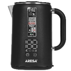 Электрочайник Aresa AR-3482 черный, 1.6 л, 1700 Вт, скрытый нагревательный элемент, поддержание температуры