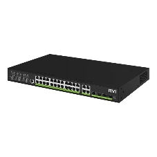 Коммутатор RVi RVi-1NSM24G-4C, 24×1 Гбит/с PoE + 4×1 Гбит/с SFP (Combo), управляемый