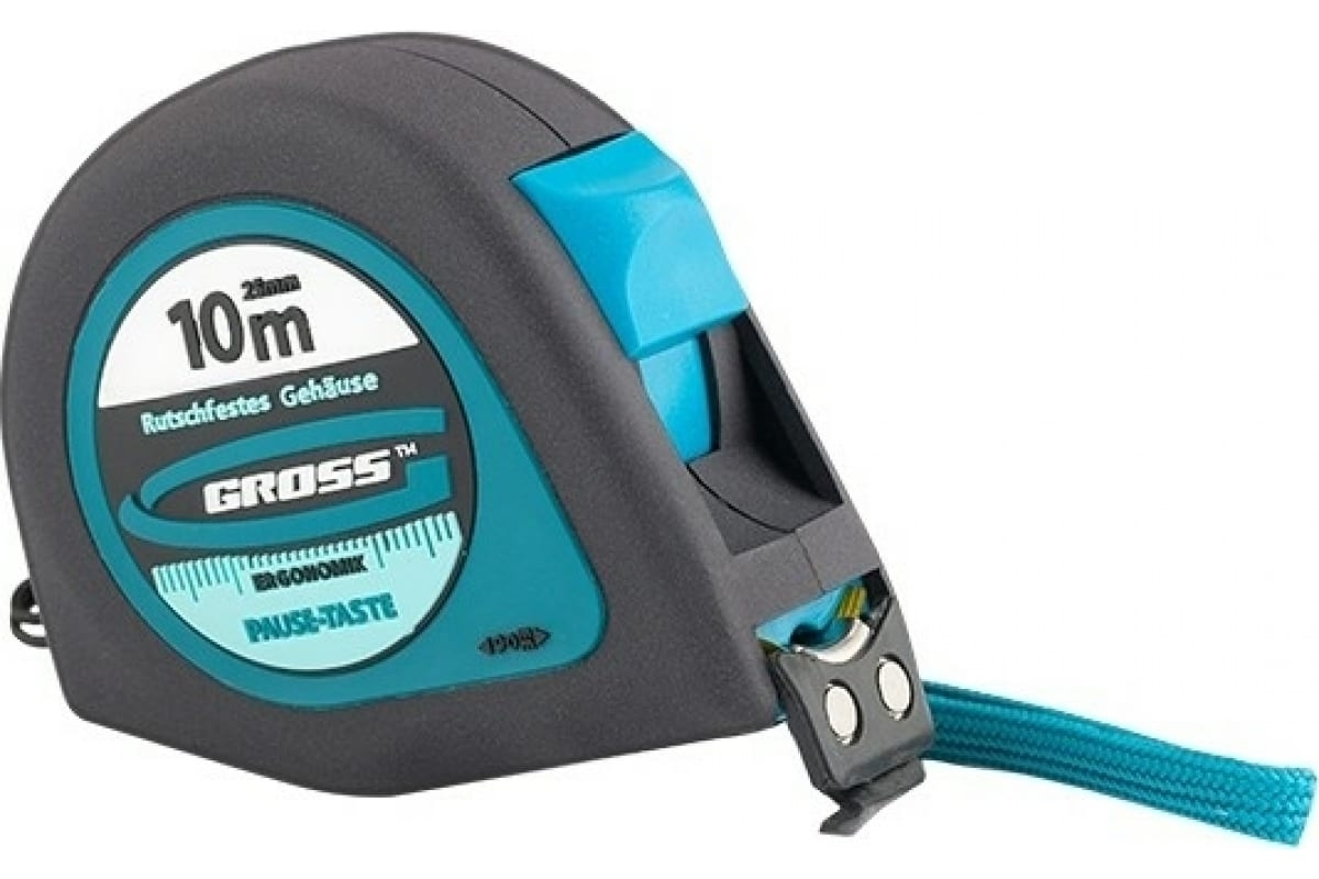 Рулетка Gross 31105 ''ergonomisch'' 10 м x 25 мм магнитный обрезиненный зацеп