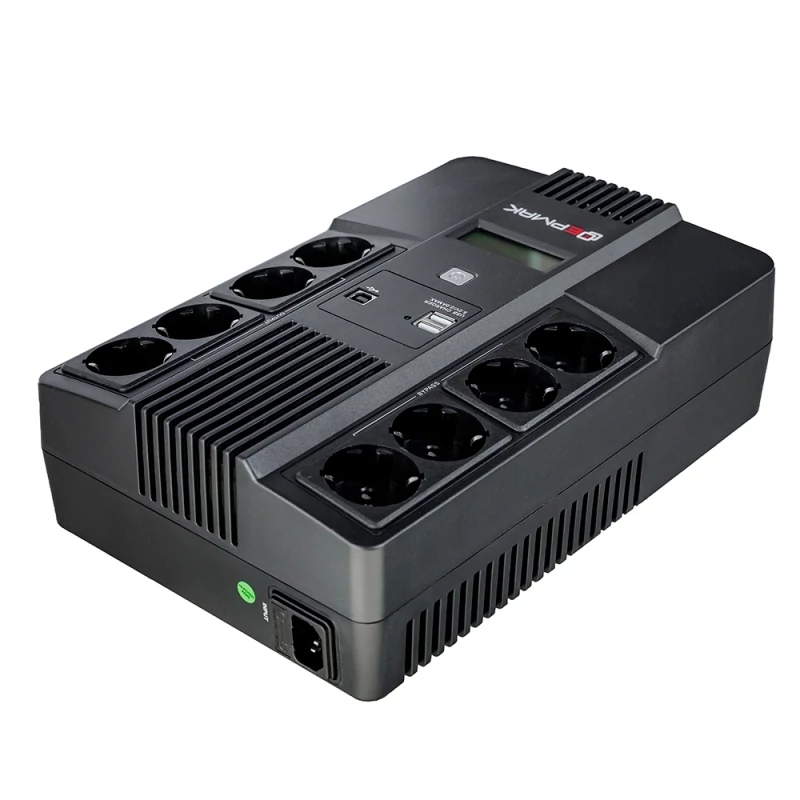 Источник бесперебойного питания Ермак 800 ВА/480 Вт, 8xSchuko,  LED, USB (СБП ЕРМАК 220-220.0,8-32-ВНЛ)