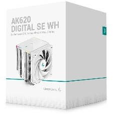 Кулер для процессора DEEPCOOL AK620 DIGITAL SE WH LGA20XX/1700/1200/115X/AM5/AM4 (9шт/кор, TDP 260W, PWM, DUAL Fan 120мм, 6 тепл. трубок, ARGb, белый) RET (R-AK620-WHADMN-GJD)
