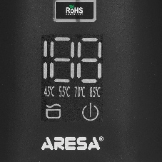 Электрочайник Aresa AR-3482 черный, 1.6 л, 1700 Вт, скрытый нагревательный элемент, поддержание температуры
