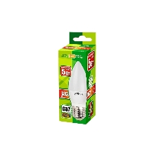 Лампа светодиодная JazzWay PLED-ECO-C37 5Вт свеча 3000К теплый белый E27 400лм 230В