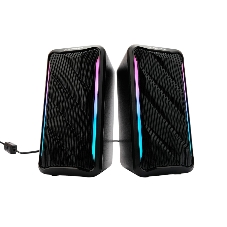 Акустическая система 2.0 Gembird SPK-305, 10Вт, пластик, рег.громкости, RGB подсветка, черный