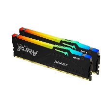 Оперативная память Kingston Fury Beast, DDR5, 64GB (2x32GB), 5600MHz, CL40, DIMM, с радиатором, RGB, черный