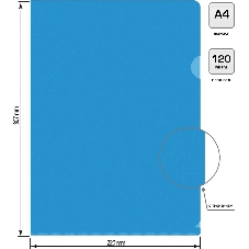Папка-уголок Buro -E120BU/BLU тисненый A4 пластик 0.12мм синий