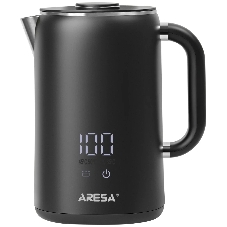 Электрочайник Aresa AR-3482 черный, 1.6 л, 1700 Вт, скрытый нагревательный элемент, поддержание температуры