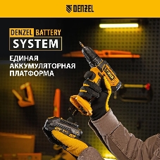 Дрель-шуруповерт Denzel CDL-18-0, 18 В, 0 Ач, 30 Нм, щеточный