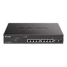 Коммутатор D-Link DGS-1100-10MPPV2/A3A, 8×1 Гбит/с + 2×1 Гбит/с SFP, настраиваемый