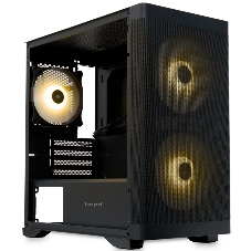 Компьютерный корпус без блока питания HSPD M320, Mesh Mini-tower, черный, slide TG, 0.45 SPCC, 2x140мм ARGb+1x120мм ARGb mATX, mITX 160/340/184мм 2x2.5