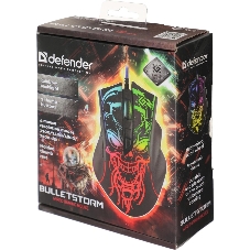 Мышь проводная Defender Bulletstorm GM-928 черный, 7200 dpi, USB, кнопки - 7