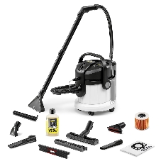 Пылесос моющий Karcher SE 4 Plus *EU белый, 400/1000 Вт, уборка влажная/сухая, пылесборник контейнер/мешок 4 л