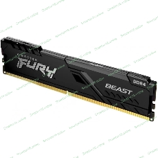 Оперативная память Kingston Fury Beast, DDR4, 16GB (1x16GB), 3200MHz, CL16, DIMM, с радиатором, черный