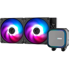 Система жидкостного охлаждения MSI MAG CoreLiquid A13 240, 240 мм, 2x120 мм, 500-2000 об/мин, 31.1 дБ, 4-pin PWM, ARGB, черный