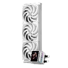 Система охлаждения Water Cooling System PCCooler DS360 Display WH (310W, 360мм, LED, белый, ARGb Pump/Fans: 3x120мм, 90.56CFM, 39.8dBA, 2500RPM/Pump height 65мм, 15dBA, 2600RPM, Rad thickness 27мм/S: 1851, 1700, 1200, 115X, AM5, AM4)