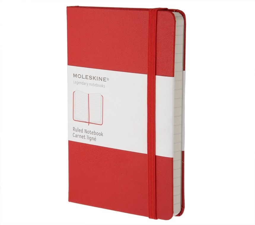 Блокнот Moleskine CLASSIC MM710R Pocket 90x140 мм, 192 страниц, линейка, твердая обложка, красный