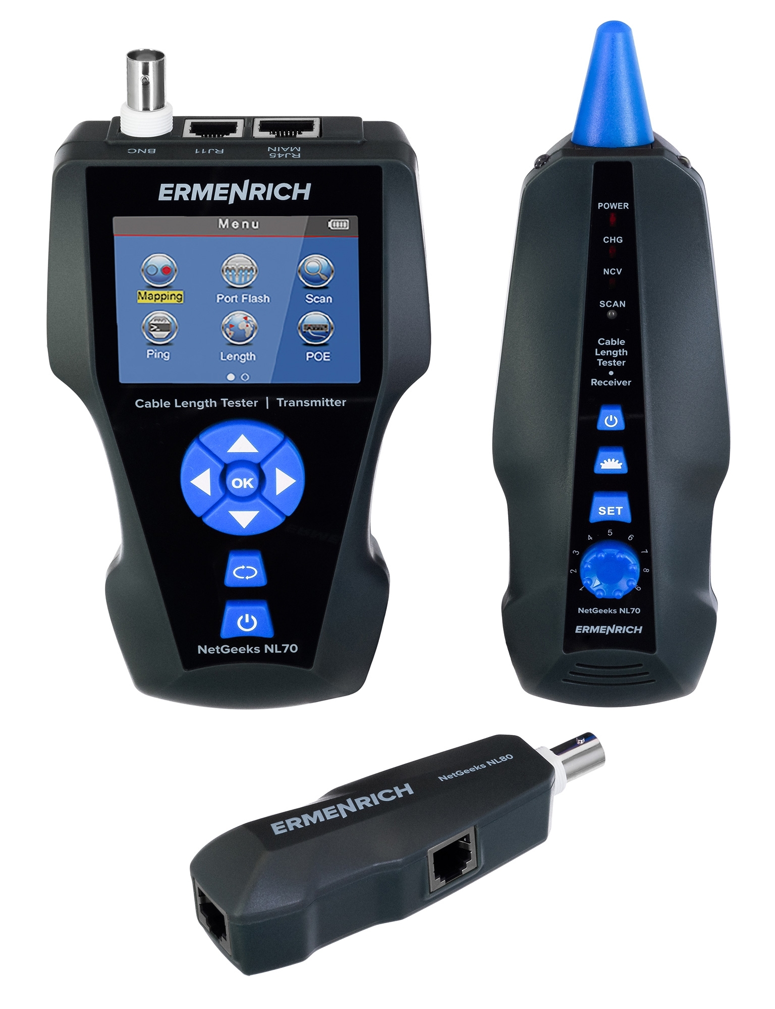 Измеритель длины кабеля ERMENRICH NetGeeks NL80 82554