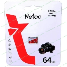 Флеш карта Netac P500 ECO 64Gb MicroSDXC U1/C10 up to 80Mb/s, retail pack card only