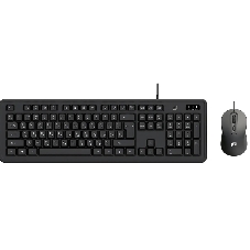 Комплект клавиатура+мышь Oklick S605 проводной, USB, 2400 DPI, чёрный