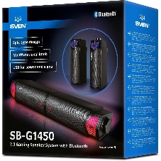 Саундбар мини SVEN SB-G1450, черный (10 Вт, питание USB, Bluetooth, подсветка)
