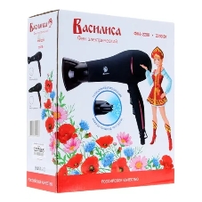 Фен Василиса ФН6-2200 черный/малиновый, 2200 Вт, ионизация