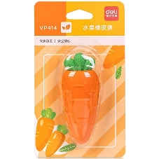 Ластик Deli VP414car VP414ORANGE морковь 54x23x16мм оранжевый блистер с европодвесом Ластик Deli VP414car VP414ORANGE морковь 54x23x16мм оранжевый блистер с европодвесом