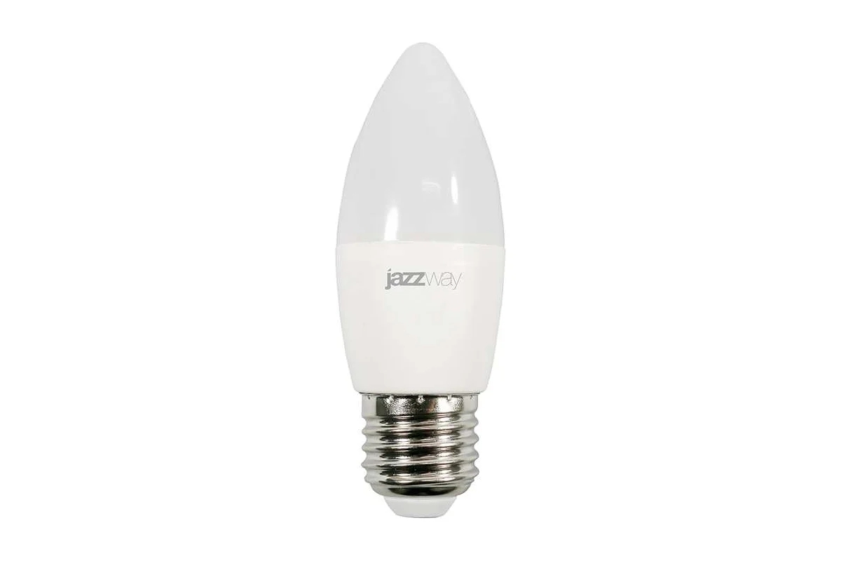 Лампа светодиодная JazzWay PLED-ECO-C37 5Вт свеча 4000К белый E27 400лм 230В
